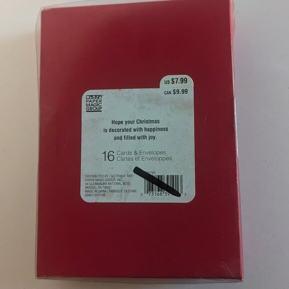 NWT 16 Cozy Christmas Tree Scene Fireplace Holiday Cards Paper Magic Sealed Box - Picture 4 of 4